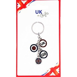 I Luv LTD Multi Union Jack Keyring Target, multi-coloured