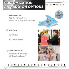 DolliBu Dolphin Stuffed Animal with Silver Cross and Personalization - Dolphin Plush Baptism Gifts for Boys and Girls, Dedication Christening Gifts Plush Prayer Toy Healing Teddy Bear - 6 Inches