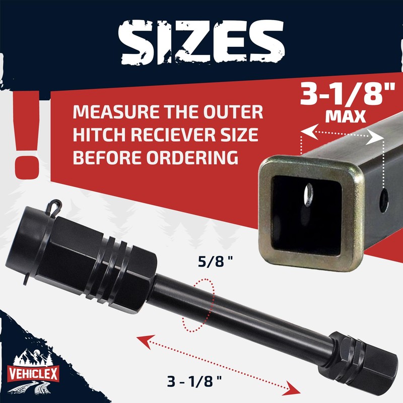 Vehiclex Hitch Pin Locks for 2" Trailer Receivers (4 Keyed