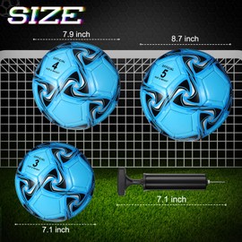 Deekin 6 Pcs Soccer Ball Bulk with Pump Size 3 4 5 Indoor Outdoor Machine Stitched Sport Soccer for Outside Game Training Gift for Kids Adult Teens Football (Size 3)