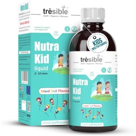 Trèsible Nutra Kids Multivitamins Liquid for Immune Support (2 to 12 Years) - Kids Vitamins with EPA, DHA and Zinc - Multivitamin for Kids, Toddlers Vitamins Age 2, Baby Vitamins with Biotin, Vegan