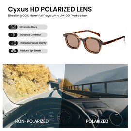 Cyxus Nerd Sunglasses Men Women Retro Polarised Sunglasses Outdoor UV 400 for Driving Fishing Travel P1559, Tortoiseshell