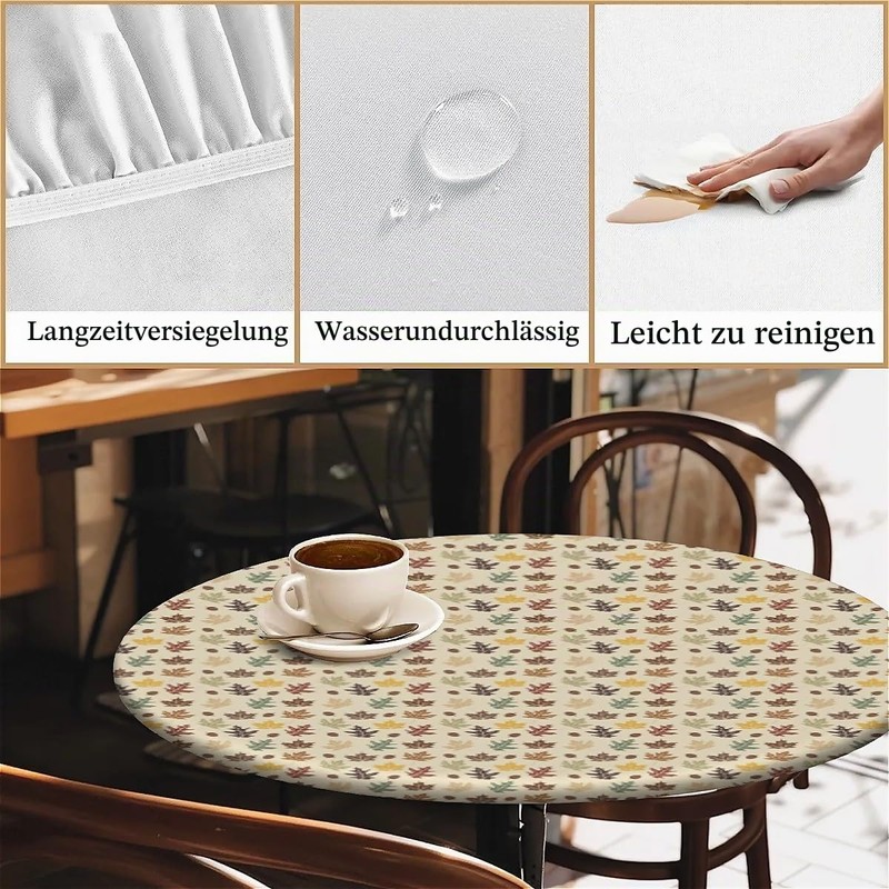 Outdoor Round Tablecloth with Elastic Band, Diameter 90 cm, Elastic