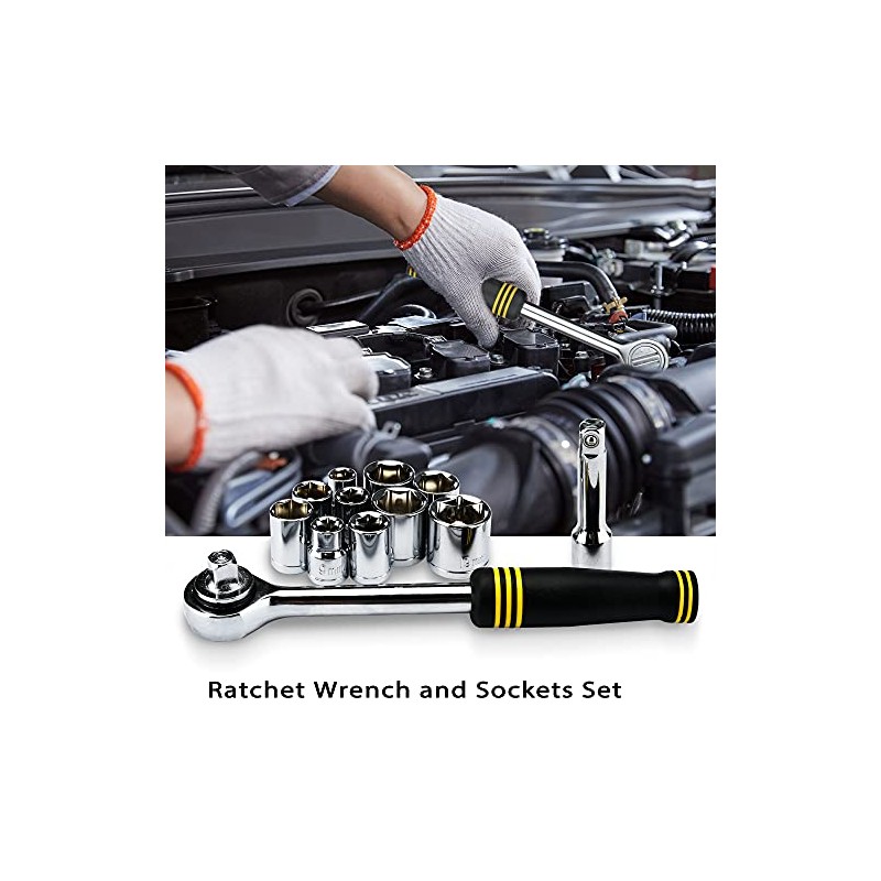 DOWELL 61-Piece Tool Set Kit Mechanic Tool Set Socket Wrench