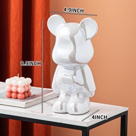 Yundu Ceramic Piggy Bank for Kids and Adults - Coin Bank for Girls and Boys - White Love Bear Decoration - Modern Décor, Hypebeast Room Décor - Gifts for Birthdays