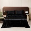 JUWENIN Silky Soft Solid Matte-Satin Bed Sheet Sets Shiny-Free,Deep Pocket