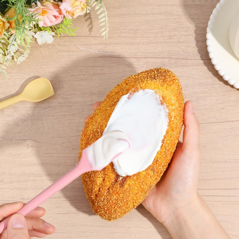 TIESOME 4 Pcs Mini Silicone Jar Spatula, Multifunctional Small Scrapers
