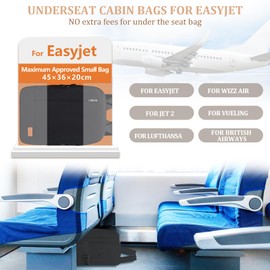 VMIKIV for Easyjet Cabin Bag 45x36x20 Underseat Hand Luggage Bag,Carry-ons Under Seat Flight Bag for Airplanes,30 Litre Large Travel Backpack Cabin Size,15.6 Inch Laptop Backpacks
