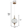 TLOLGT Modern Brass Pendant Light Antique Delicate Decorative Pattern Glass