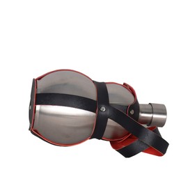 64 Oz Stainless Steel gourd Wine Flask Bottle Flagon Kettle Outdoor Black Strap