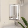 Mepplzian 1 Door LED Bathroom Mirror Cabinet Corner Wall Mounted