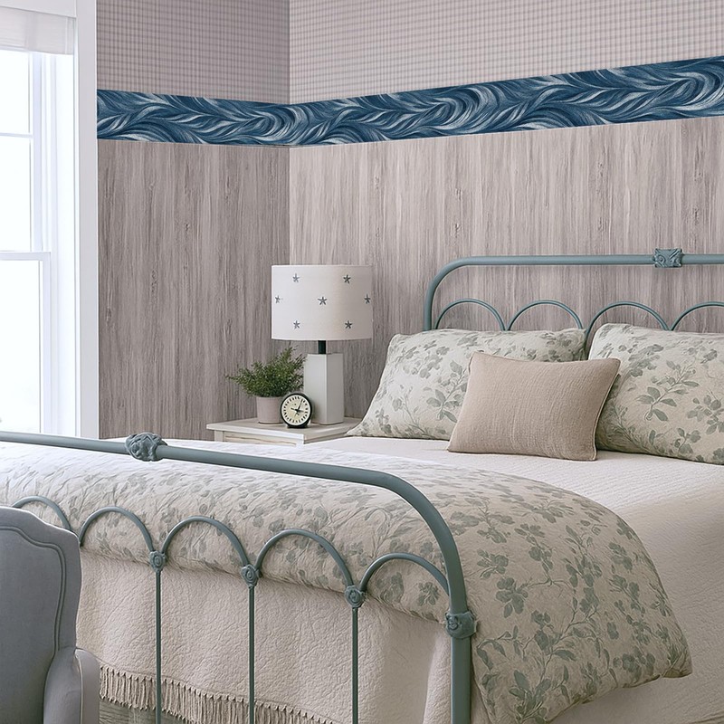 IOHEFY Blue Abstract Wallpaper Border 196x4 Inch Peel and Stick