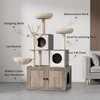 Cat Tree with Litter Box, Cat Litter Box with Sisal