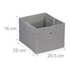 Relaxdays Aufbewahrungsbox, kleine Ordnungsbox aus Stoff, 2er-Set, HBT: 16 x