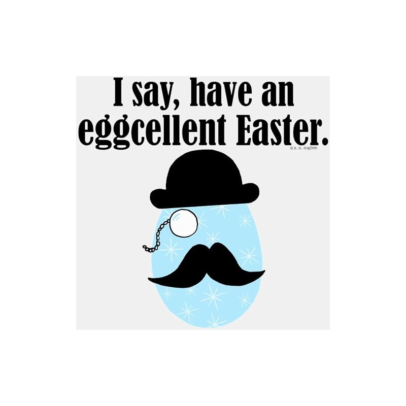 CafePress Eggcellent Easter Small Die Cut Sticker, 3"x4" Matte Finish