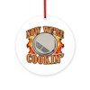 CafePress Smoke Detector Round 4" MDF Holiday Ornament