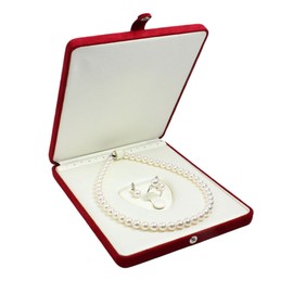 Pearl Keeper (Necklace+Earring+Ring) Case (Red)