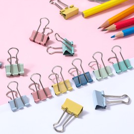 Humyoun 120 Pack Morandi Binder Clips 0.75 in Small Paper Clips Color Binder Clips Micro Size Office Clips for Home Office School and Business (Morandi)
