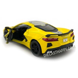 Kinsmart 2021 Chevy Corvette C8 1:36 Scale Diecast Model Livery Edition Yellow by