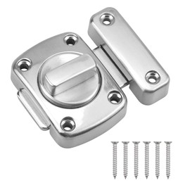 Lock for Door Latch Stainless Steel Lock Hasp Bolt for Cupboard Gate Outdoors Bedroom Front Door Applicable to Various Doors (Silver)