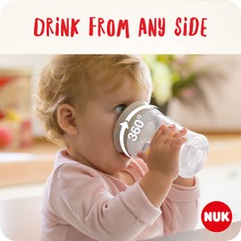 NUK Magic Cup cup 8+ months 230 ml leak-proof 360° drink edge BPA free pink, Crab (red)