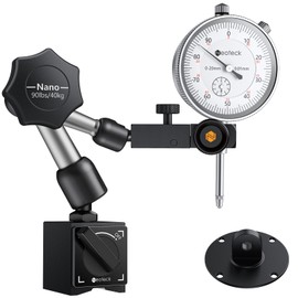 Neoteck Dial Indicator Gauge with Magnetic Base – 0-20mm Range, 0.01mm Precision, 40kg/90lbs Magnetic Stand – Industrial Precision Measuring Tool for Machining, Alignment, Engineering Workshop