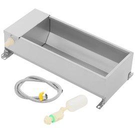 Automatic Livestock Water Trough, 2 Gallon Stainless Steel Water Bowl with Float Valve, Self Filling Water Trough for Dogs, Horse, Goat, Pig, Sheep