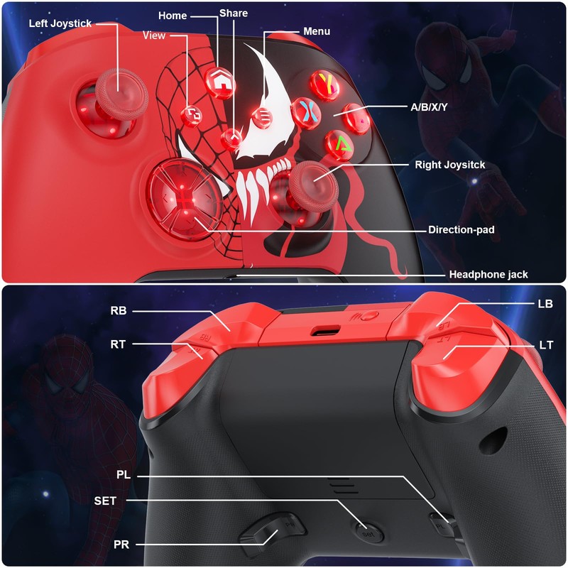 Lapezei Wireless Controller for PC Compatible with PC Windows 7/8/10/11/Android/iOS