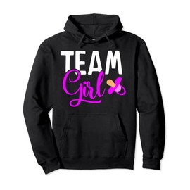team girl gender reveal gift for mother and daddy Pullover Hoodie