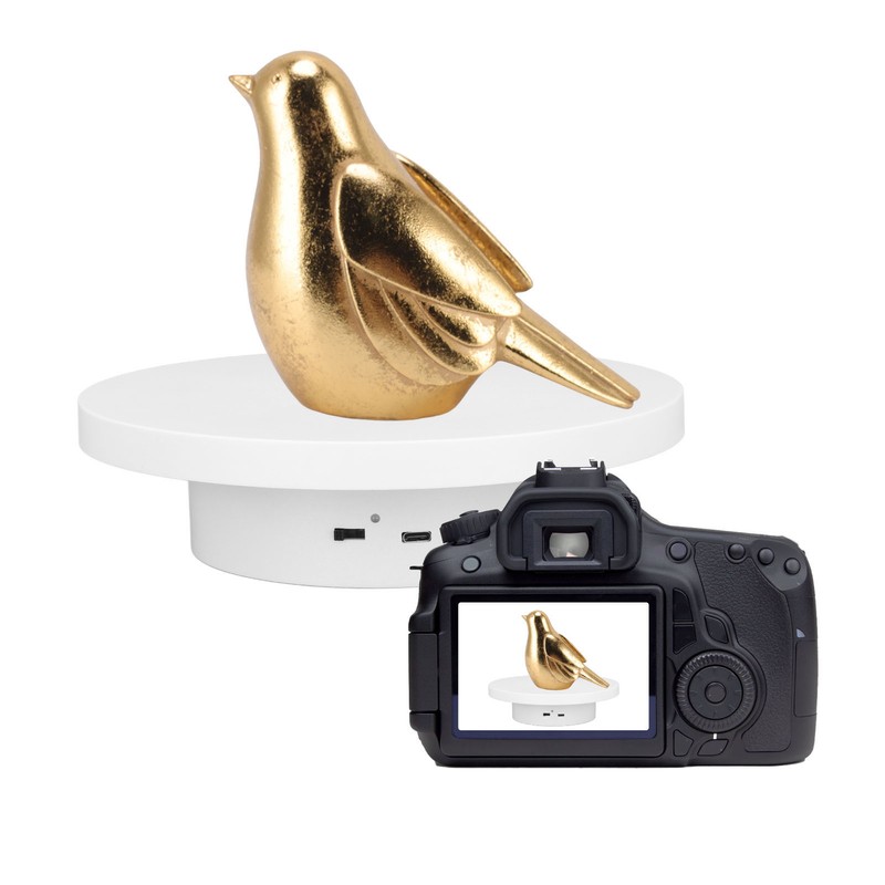 White Automatic 360° Rotating Display Turntable 3KG Load Bearing Electric