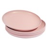 Wheat Straw Plates, Unbreakable Dinner Plate (Pink, 8 In, 6