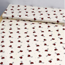 MAGAM-Stoffe Ladybird Cotton Fabric Children's Fabric 100% Cotton Oeko-Tex Sold by the Metre Coupon (100 x 160 cm)