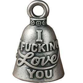 Dexprosy Motorcycle Bell Keychain - Biker Good Luck Charm with Hanger, Metal Accessory for Riding, Car, Men Women Gift (Love You)