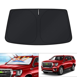 KUST - Parasol de parabrisas para 2021, 2022, 2023, 2024, GMC Yukon, XL, protector de visera para ventana, plegable, bloquea los rayos UV, mantiene tu coche fresco
