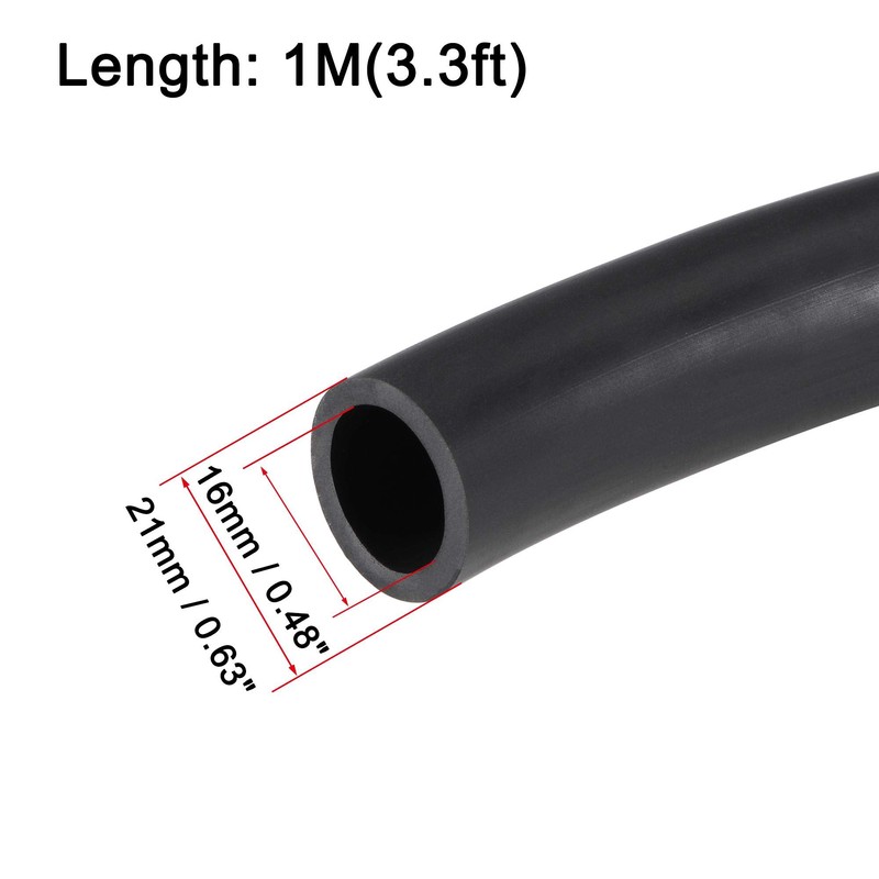 sourcing map Lubricating Oil Hose 16mm ID 21mm OD 3.3ft