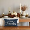 Decorative Throw Pillow Cover 12x20 Inch Give Thanks, Navy Blue