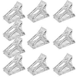 10 Pieces Transparent Nail Clips, Gel Nail Clips, Crystal Nail Clip for Nail Extension and Manicure (White)