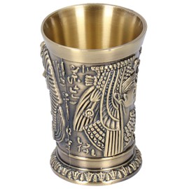 Metal Vintage Shot Glass, Unique Shot Glasses Collectible Egyptian Wine Glass Creative Wine Shot Glass Carving Pattern Cup for Home Office Bar Cocktail Collect Weddings Home Decor Ornaments Blessings