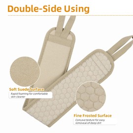 Exfoliating Back Scrubber for Shower,Body Exfoliator Helps Back Acne & Bacne, Shower Loofah Back Scrubber, Bath Brush & Shower Brush Alternative, Back Washer for Shower (Lighegrey, 32.3 X 3.5 in)