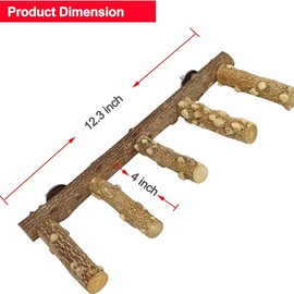 CiCixixi Bird Stand, Parrot Perch, Natural Wood Bird Perches Tiered, Toy Bird Cage Accessories for Budgies, Canaries, Cockatiels, Bird Accessories in Bird Cage