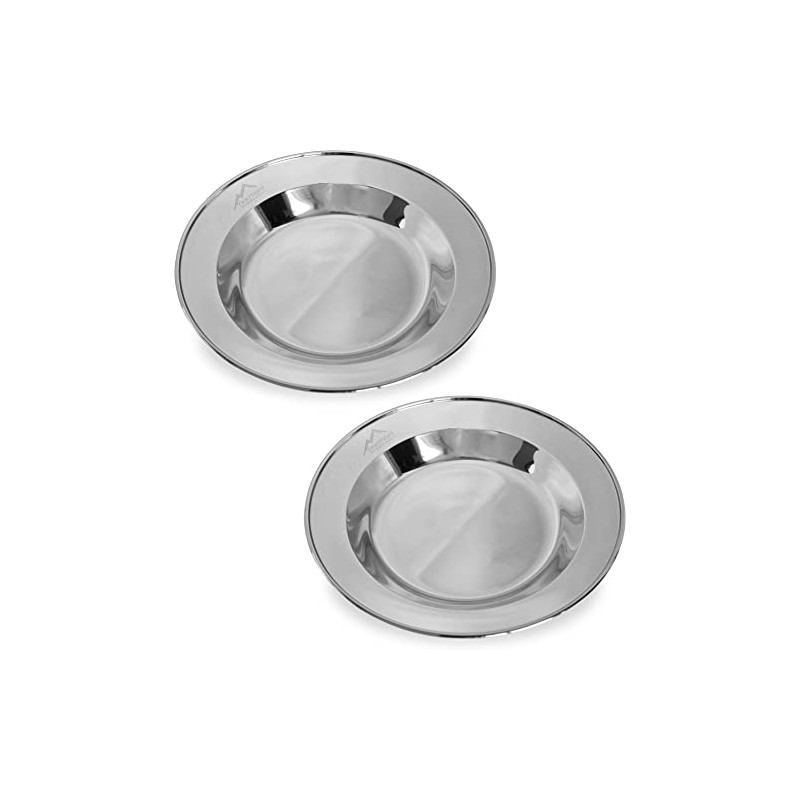 normani 1-3 pieces robust stainless steel camping plates, rust-proof, colour
