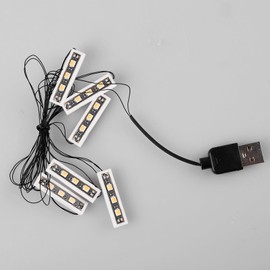 GOMETY 6 White 1 x 4 Stones / Warm White LED Downlights in One Row, Compatible Lighting Four in One Downlights, USB-Powered Lighting Set and Terminal Connections with Adjustable Installation