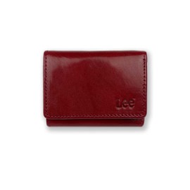 Lee 0520267 Premium Italian Leather Trifold Wallet Compact Wallet (8 Colors Available) (Red), red