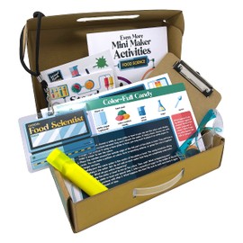 Carson Dellosa Grades 2-5 Mini Maker Science Kits: Food Science, Journal, Activity Book, Experiment Cards, Stickers, Goggles, Name Tag for STEM Activities, Classroom or Homeschool Curriculum (31 pc)