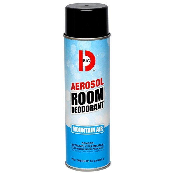 Big D 426 Aerosol Room Deodorant, Mountain Air Fragrance, 15 oz (Pack of 12) - Industrial strength handheld air freshener ideal for restrooms, offices, schools, restaurants, hotels, stores