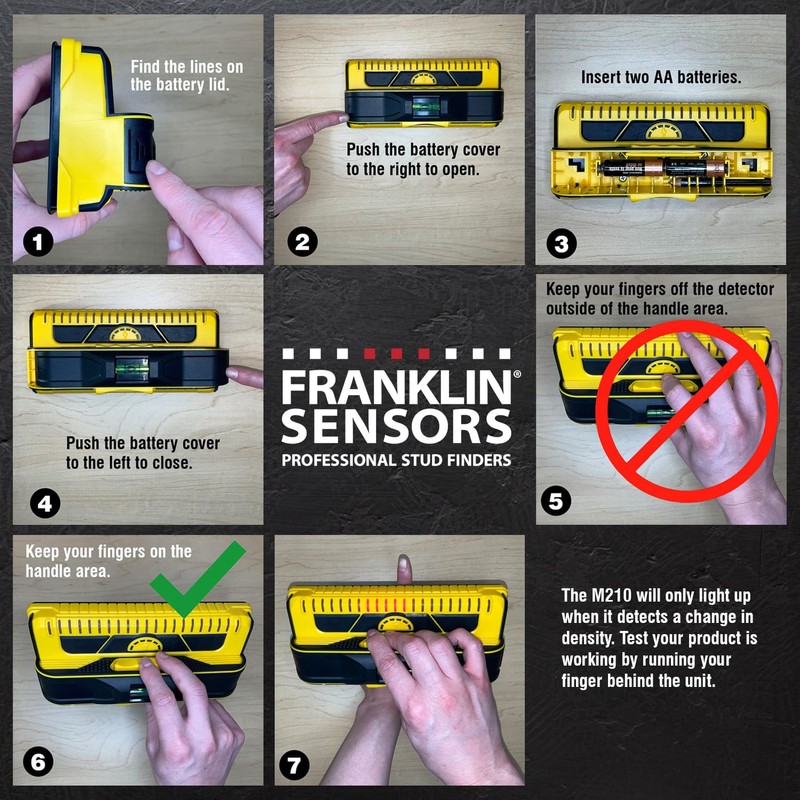 Franklin Sensors Prosensor M210 Stud Finder With 13-Sensors, Wood &