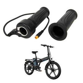 PSLER Full Twist Throttle Ebike, 12V-72V 3 Pin Full Twist Throttle for 22.2mm Handlebar Electric Bike Scooter Motorcycle with Waterproof Connector,20X