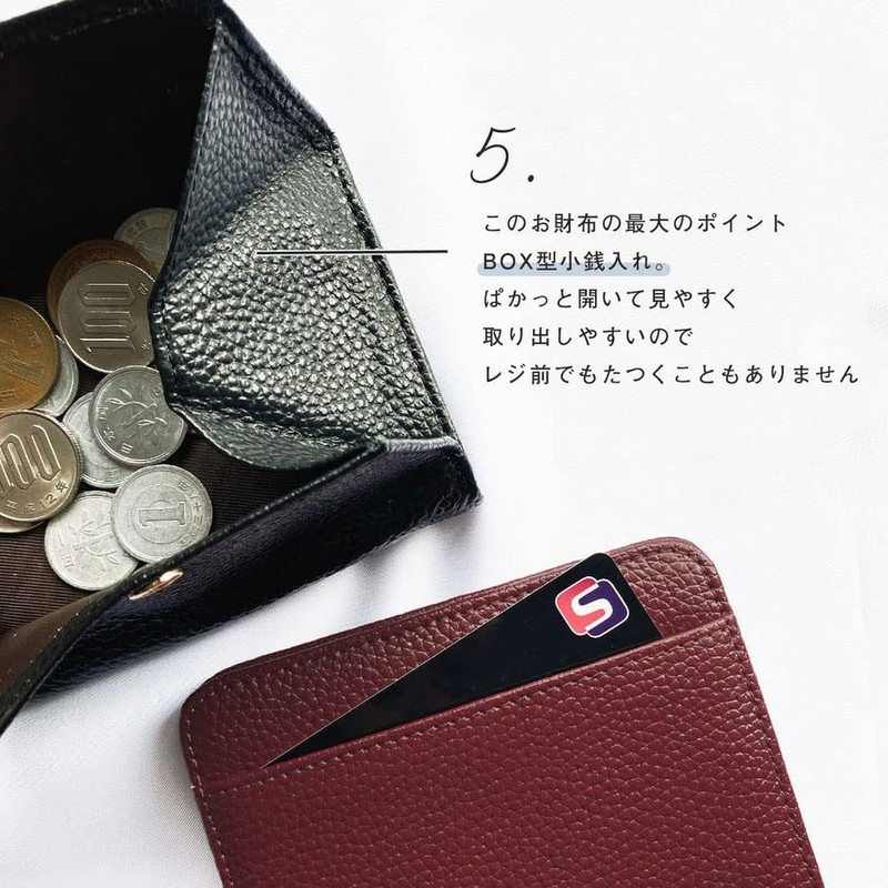 Giselle Women's Men's Bi-Fold Bifold Wallet, Mini Wallet, Thin, Cowhide
