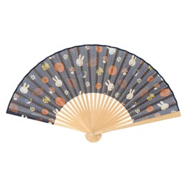 Miffy 30604001C Female Fan, Navy, C, Approx. Width 15.0 x Height 8.3 inches (38 x 21 cm), Navy [C]