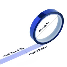 KINBOM 2 Rolls Heat Transfer Tape, 10mmx33m 108ft Blue Heat Resistant Tape Thermal Tape Heat Vinyl Press Tape for Sublimation Art Crafts Clothes